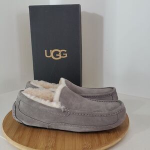 UGG Ascot Slipper Grey Suede Wool Comfort Loafer Men's US 9 NIB